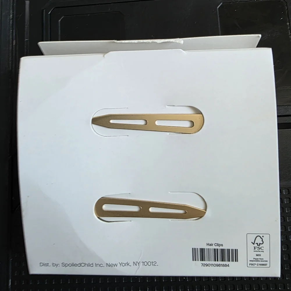 Spoiled Child White and Gold Hair Clips NIP